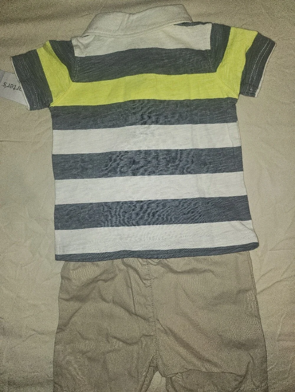 Carter's Striped Polo in Yellow, Cream & Gray 12 Months NWT